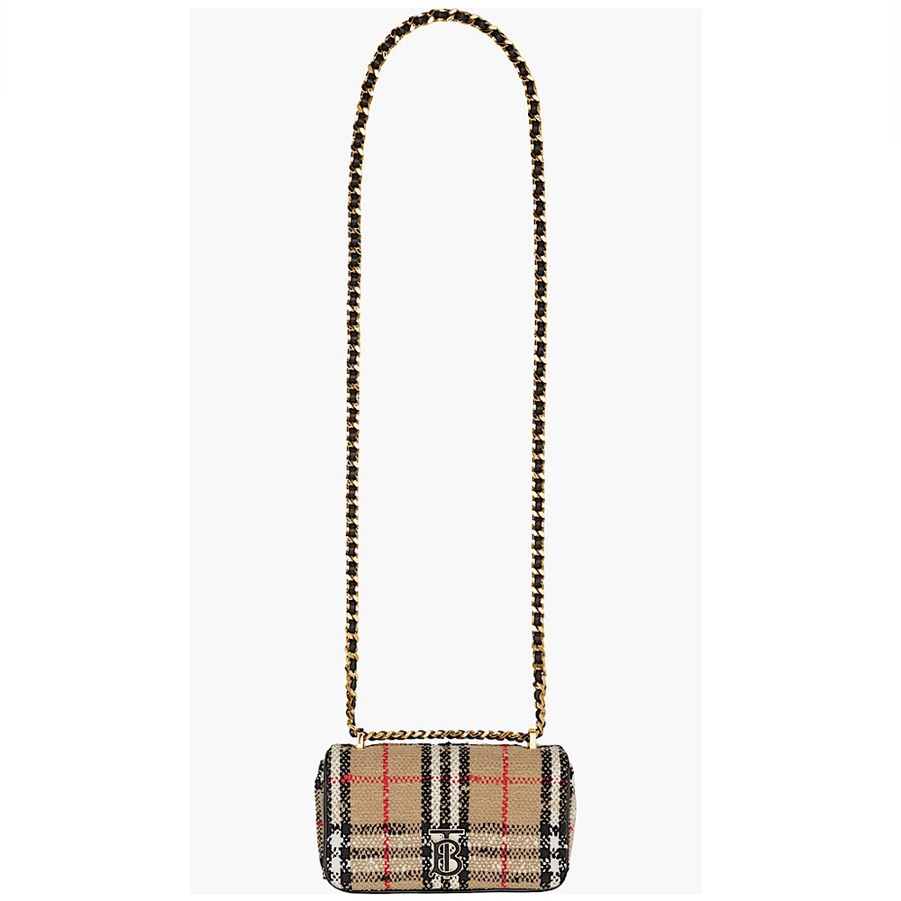 NEW🔥BURBERRY Mini Lola Woven Check Bag - Picture 7 of 16